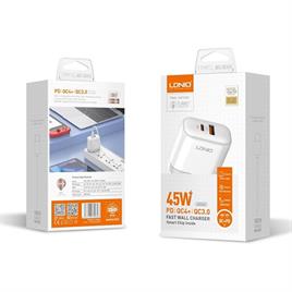 شارژر دیواری LDNIO الدینیو مدل A2526C  همراه کابل تایپ سی TYPE C