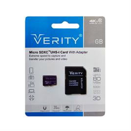 مموری میکرو MICRO SD وریتی VERITY مدل 80MB/s-  CLASS-10 - U3 ظرفیت 64 گیگابایت