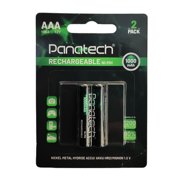 باتری نیم قلم AAA شارژی PANATECH پاناتک مدل 1000 mAh